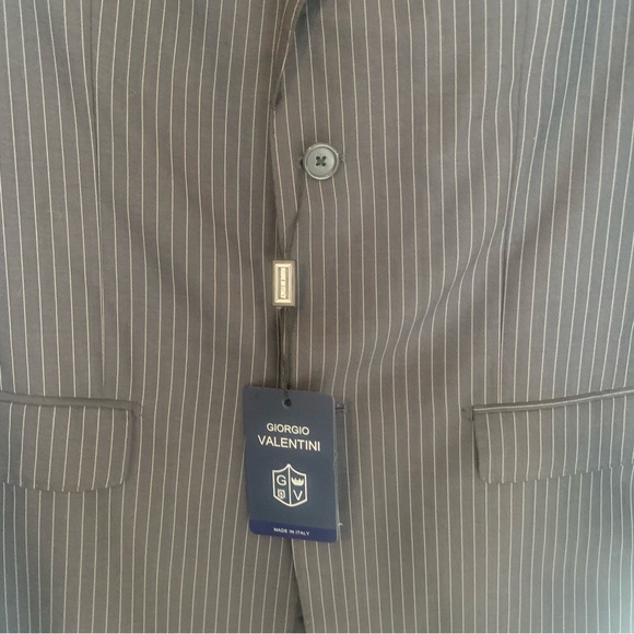 New With Tags Georgio Valentini Pinstripe 100% Wool Suit Size 22 Boys Small mens - Picture 10 of 10